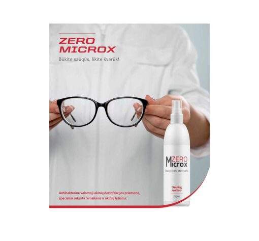 Antibakterinė akinių dezinfekcijos priemonė Zero Microx Vizija optika